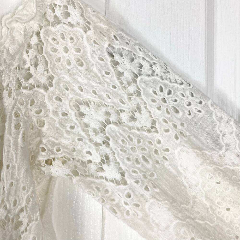 Nwot TEMPTATIONS POSITANO Blouse M White ITALY Linen Off Shoulder Long-Sleeve - Picture 4 of 9